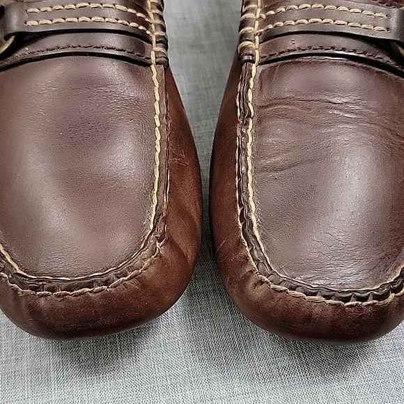 Frye West Ring Soft Brown Leather Slip-On Drivers - Men's Size US 10 - Picture 3 of 10